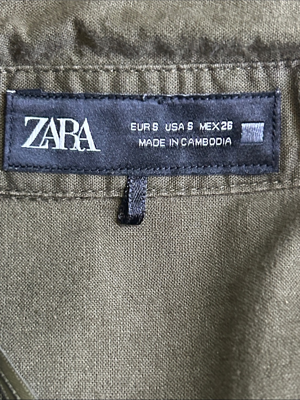 Zara Olive Green Maxi Shirt Dress - Picture 6 of 6